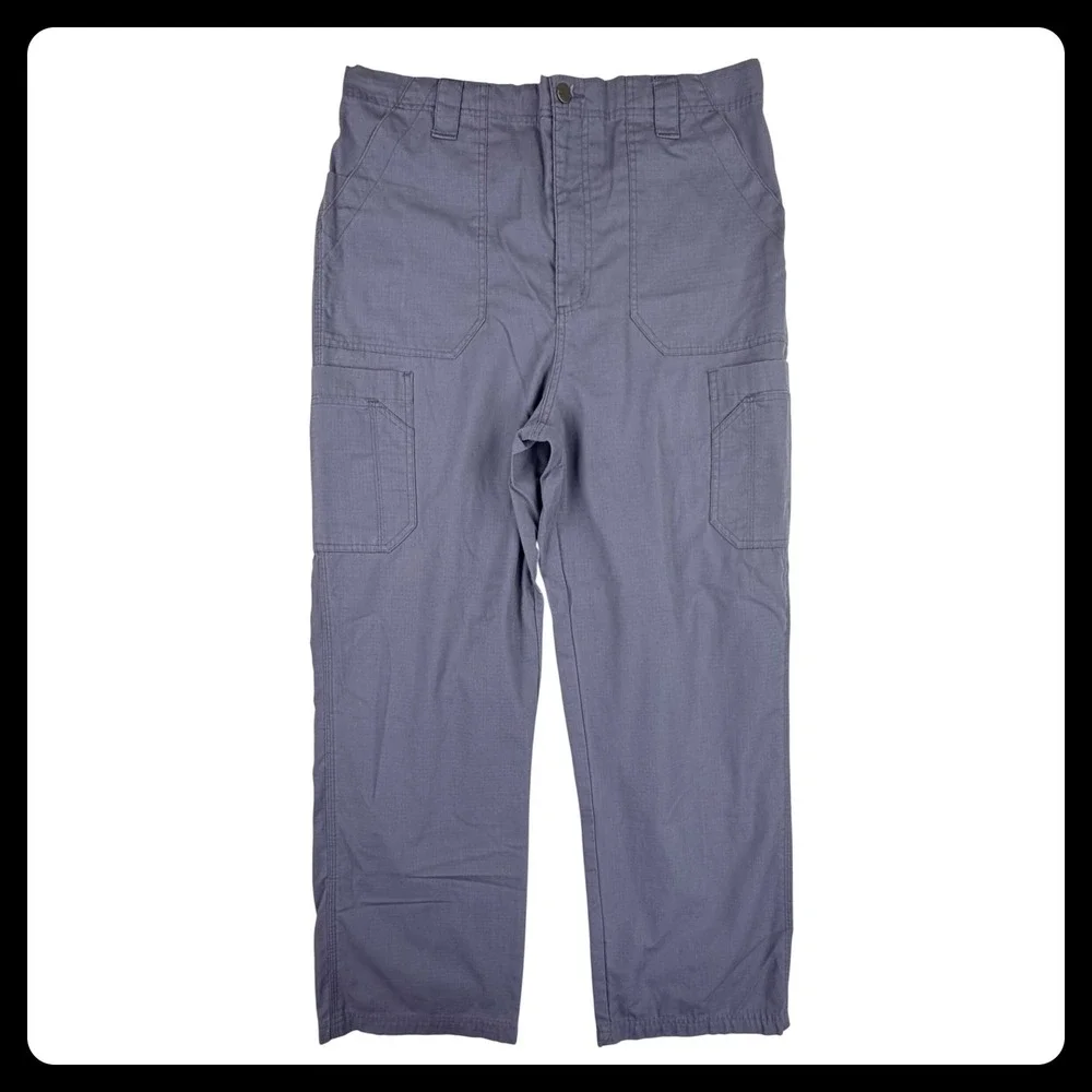 Carhartt Cargo Scrub Pants Men Large Regular Gray Cotton Blend Ripstop C54108